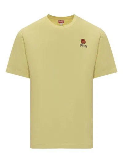 Kenzo Yellow  Paris Boke Flower Crest T-shirt In Vanilla