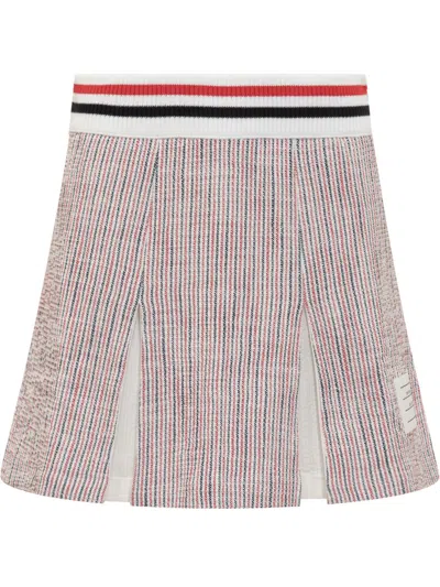 Thom Browne Mini Box Pleated Skirt In Rwbwht