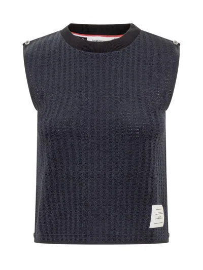 Thom Browne Shell Top Jacquard In Blue
