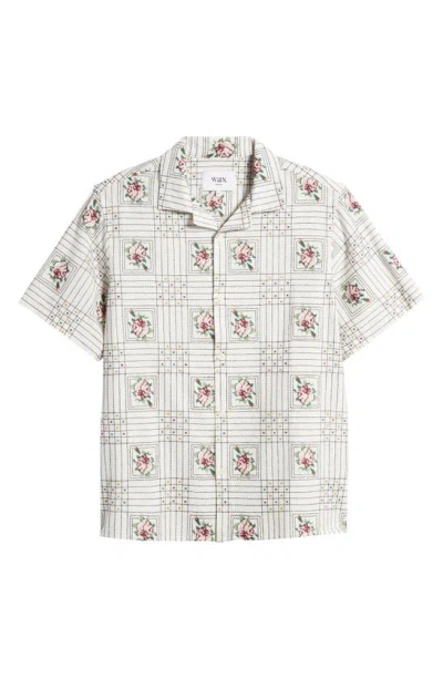 Wax London Didcot Ss Shirt Tapestry Embroidery In Ecru
