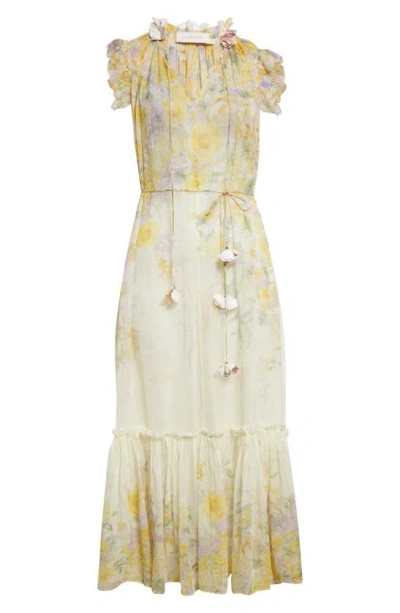 Zimmermann Harmony Flounce Dress In Neutrals