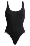 Solid & Striped The Annemarie One Piece Swimsuit In Blackout