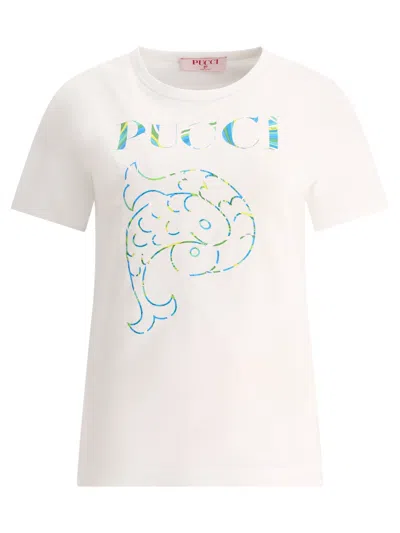 Emilio Pucci T Shirt With Logo In White