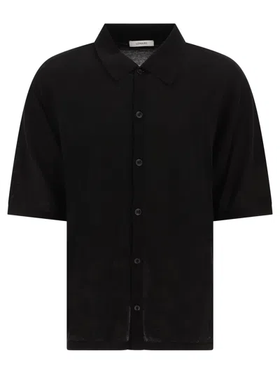 Lemaire Knitted Shirt In Black