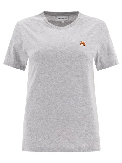 Maison Kitsuné Grey Fox Head T-shirt In Grey