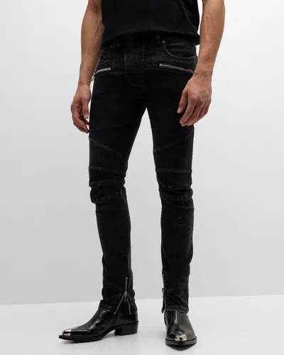 Balmain Jeans Ribbed Slim In Black  