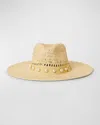 Btb Los Angeles Ollie Pearly Straw Fedora In Brown