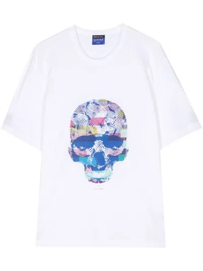 Ps By Paul Smith Skull-print Cotton T-shirt In White