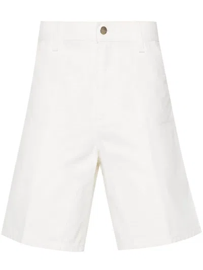 Carhartt Double Knee Cotton Shorts In White