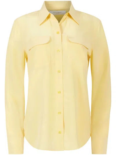 Equipment Signature Silk Shirt In Yellow