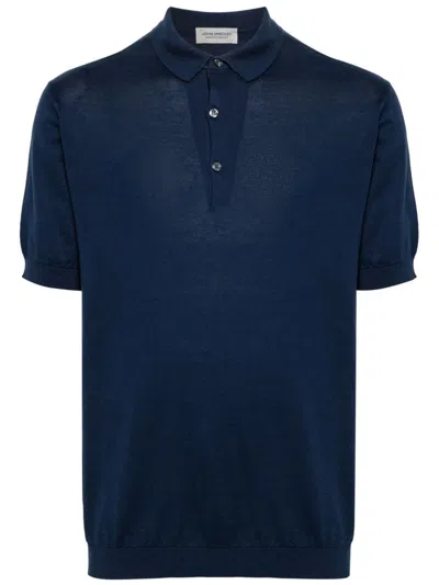 John Smedley Cotton Polo Shirt In Blue