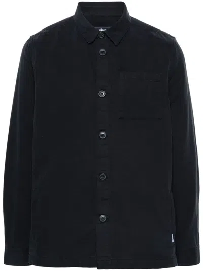 Barbour Logo-tag Cotton Shirt In Blue