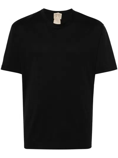 Ten C Logo-patch Cotton T-shirt In Black