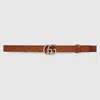 Gucci Gg Marmont Thin Belt In Brown