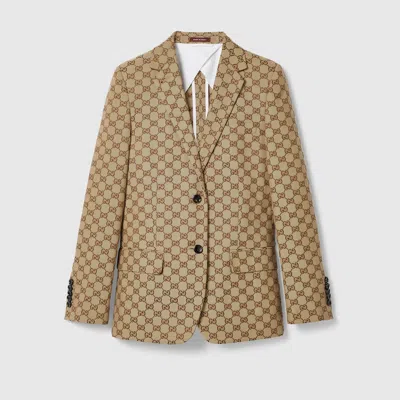 Gucci Blazer Aus Gg Canvas In Brown