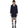 THOM BROWNE Navy Unlined Button-Back Coat