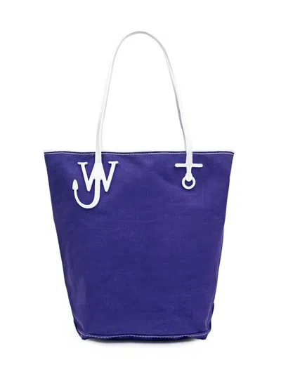 Jw Anderson Jw Tall Anchor Logo Plaque Tote Bag In Blue