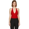 GIVENCHY Red Deep V Bodysuit