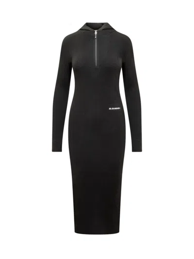 Jil Sander Dress With Logo In Black