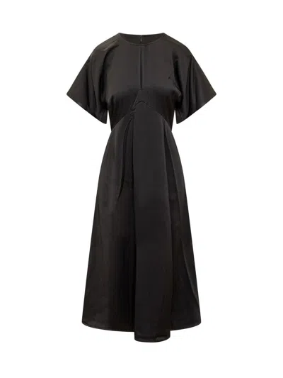 Michael Kors Michael  Flutter Sleeve Midi Dress In Black