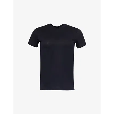 Vince Womens Coastal Blue Essential Round-neck Cotton-jersey T-shirt
