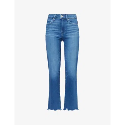 Paige Cindy Straight-leg High-rise Stretch Denim-blend Jeans In Stardom W/ Famous Hem