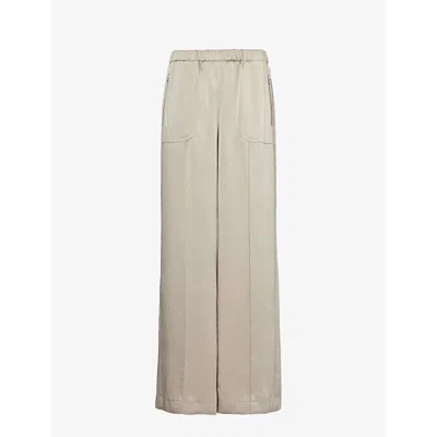 Vince Womens 283lts Patch-pocket Wide-leg Mid-rise Satin Trousers