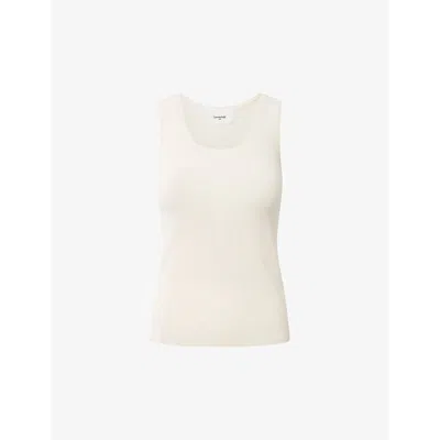 Lovechild Womens Egret Karla Round-neck Slim-fit Merino-wool Tank Top