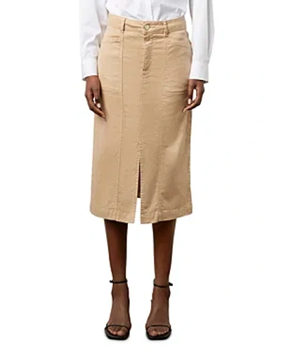 Gerard Darel Dorys Linen & Cotton Stretch Skirt In Ecru