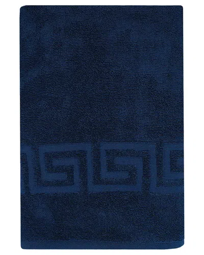 Ozan Premium Home Milos Greek Key Pattern Single Bath Towel In Blue