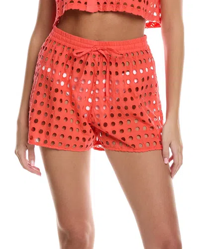 Solid & Striped Women's The Charlie Cotton Eyelet Shorts In Orange