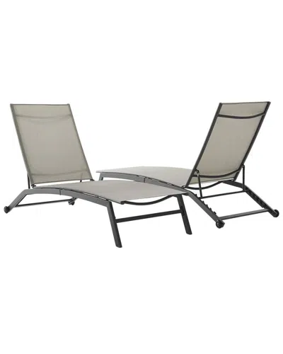 Crosley Furniture Weaver 2pc Outdoor Sling Chaise Lounge Set In Gray
