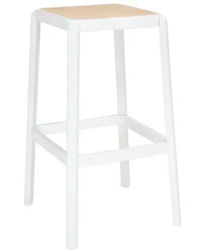 Safavieh Silus Backless Cane Bar Stool In White