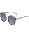 Bertha Women's Jade 53x58mm Polarized Sunglasses In Grey/blue
