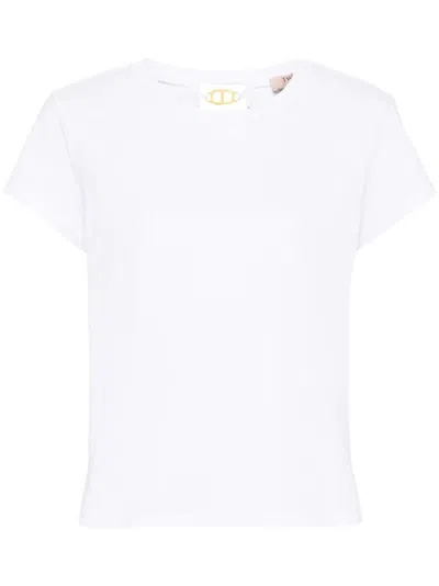 Twinset Logo-plaque Cotton T-shirt In White