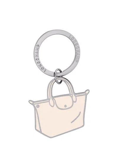 Longchamp Key Rings Le Pliage In Ecru