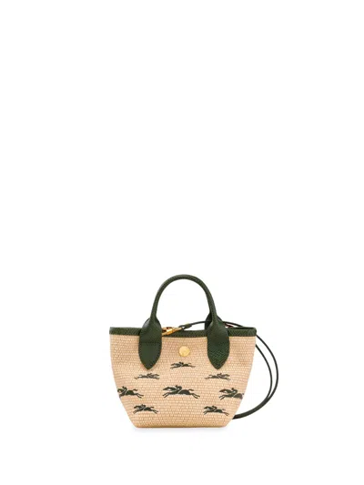 Longchamp `le Panier Pliage` Extra Small Handbag In Green
