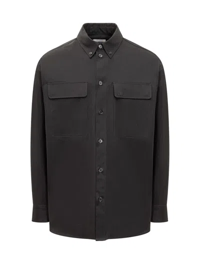 Off-white Ow Emb Cot Overshirt In Black