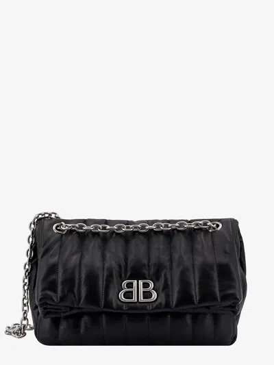 Balenciaga Mini Monaco Quilted Shoulder Bag In Black