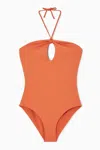 Cos Halterneck Cutout Scuba Swimsuit In Orange