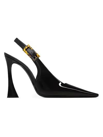 Saint Laurent Women's Dune Slingback Pumps In Patent Leather In Black