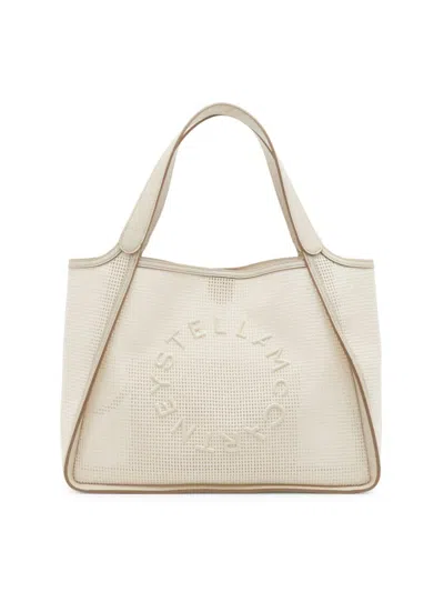 Stella Mccartney Logo-embroidered Mesh Tote Bag In Magnolia