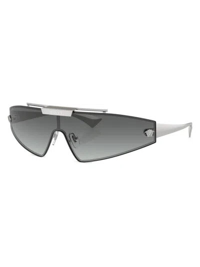 Versace Women's Medusa Horizon Shield Sunglasses In Silver Grey Gradient