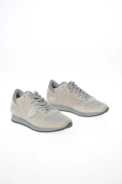 Philippe Model Paris Suede Leather Tropez Sneakers In Gray