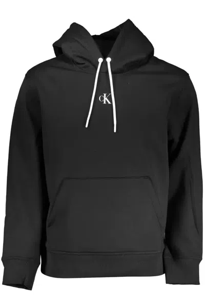Calvin Klein Sleek Hooded Sweatshirt With Contrasting Details In Black
