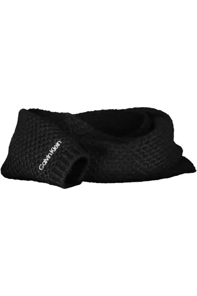 Calvin Klein Elegant Alpaca Wool Blend Scarf In Black
