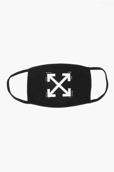Off-white Arrow Printed Face Mask In Black