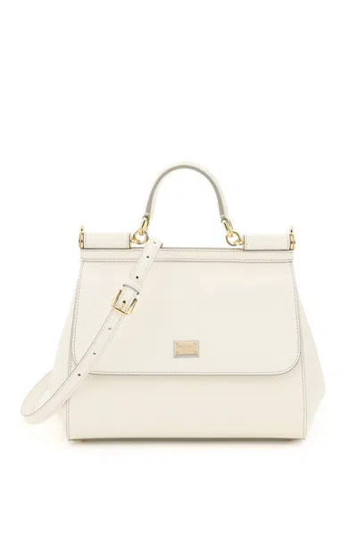 Dolce & Gabbana White Sicily Medium Handbag