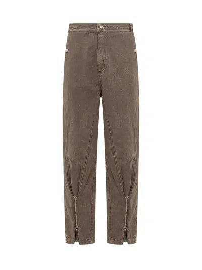Bluemarble Zipped Dart Trousers In Brown