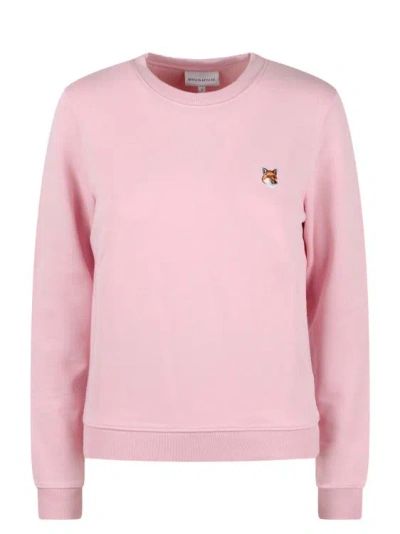 Maison Kitsuné Fox Head Patch Regular Sweatshirt In Pink